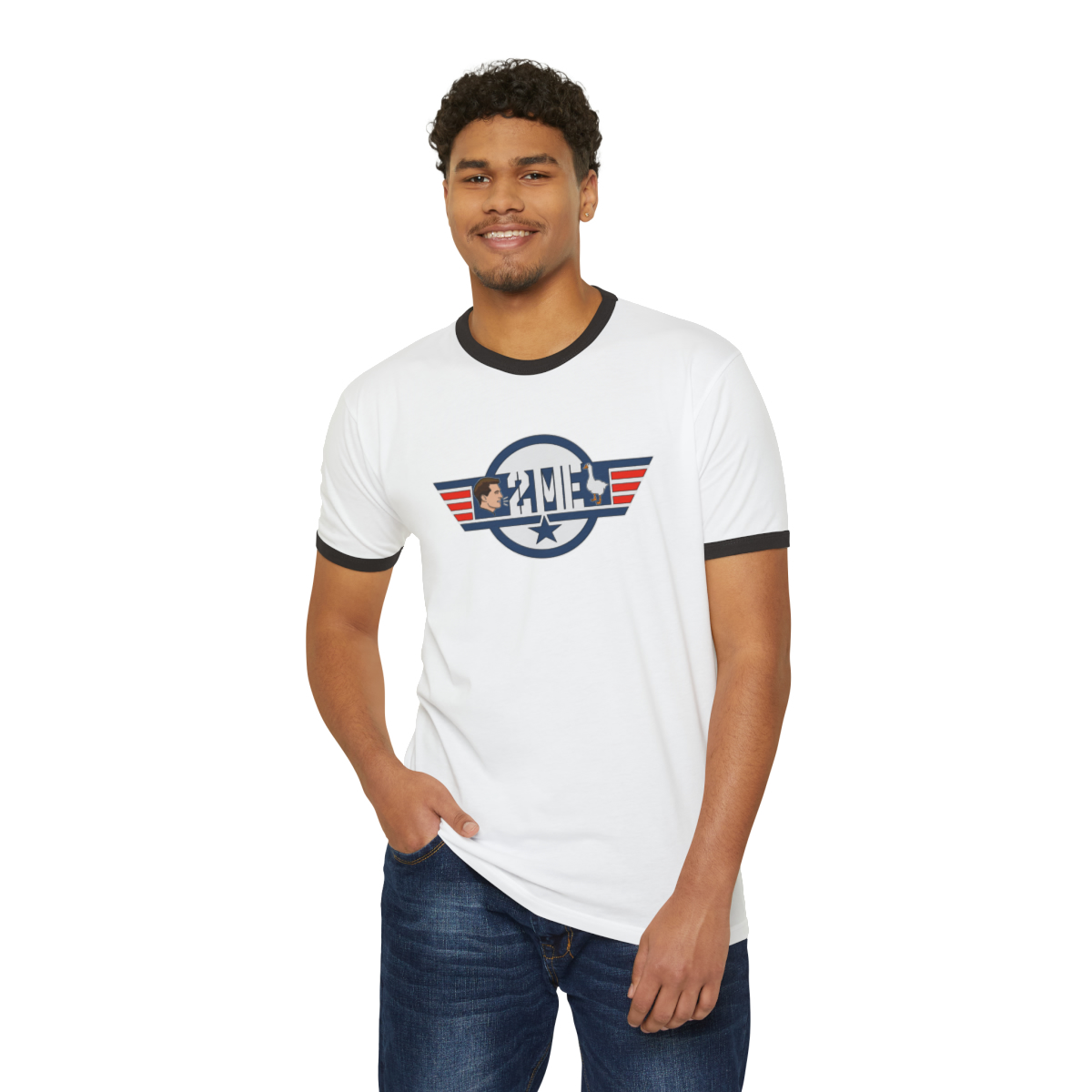 Goose (clean) - Unisex Cotton Ringer T-Shirt