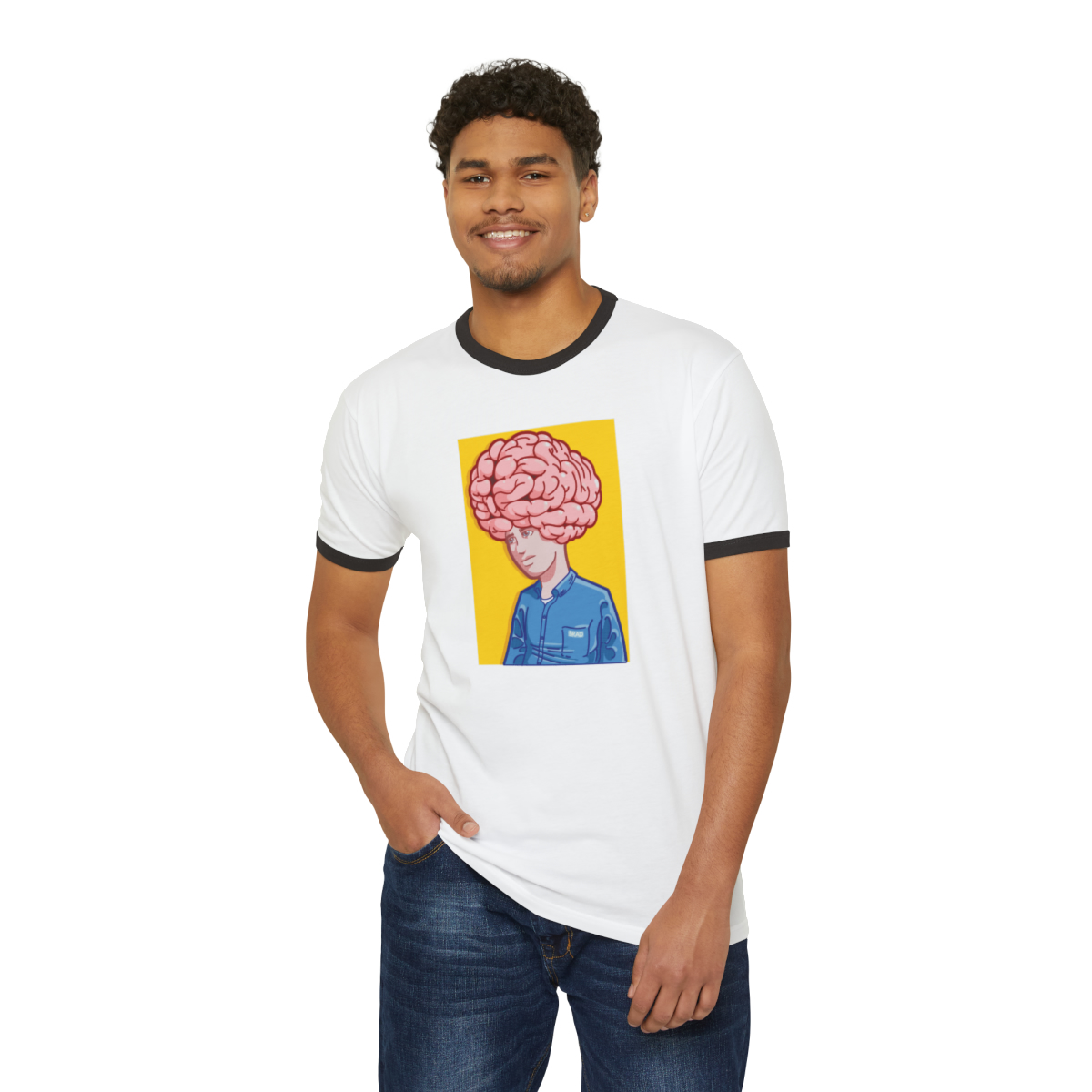 Big Brain - Unisex Cotton Ringer T-Shirt